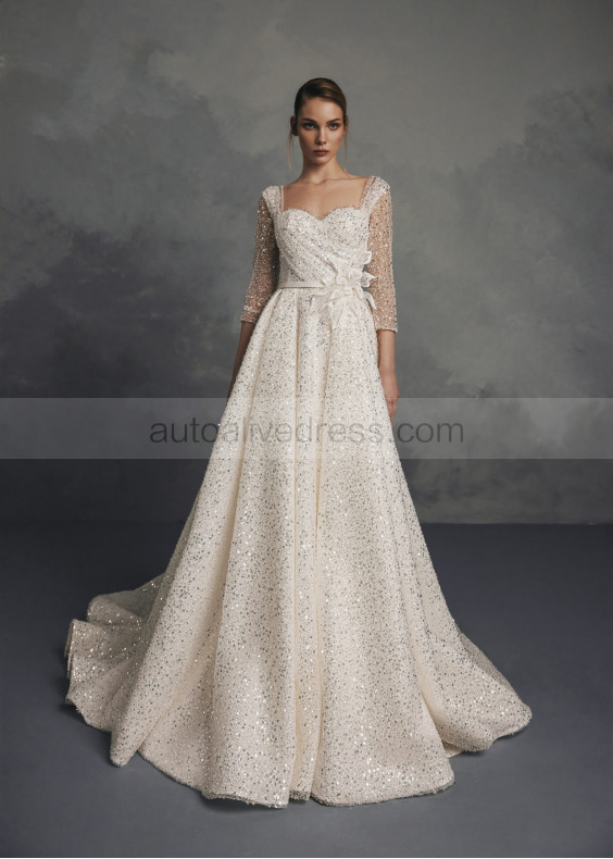 Glitter Lace Elegant Wedding Dress